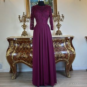 Women’s Formal embroidery bodice evening prom dress